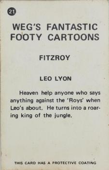 1973 Sunicrust Weg's Footy Funnies #21 Leo Lyon Back